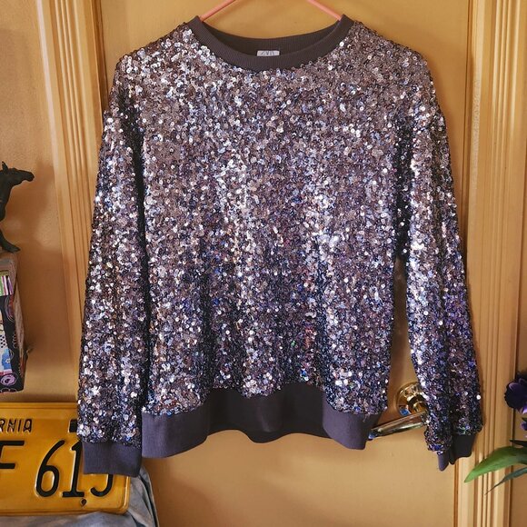 Bling, bling - Gorgeous Zara sequin cotton top Small - Picture 1 of 10